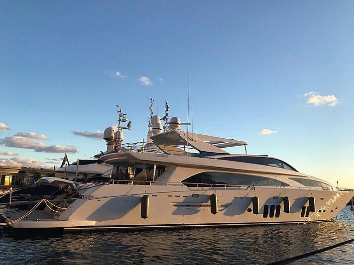 a large boat on the water aboard HAKUNA MATATA Yacht for Charter