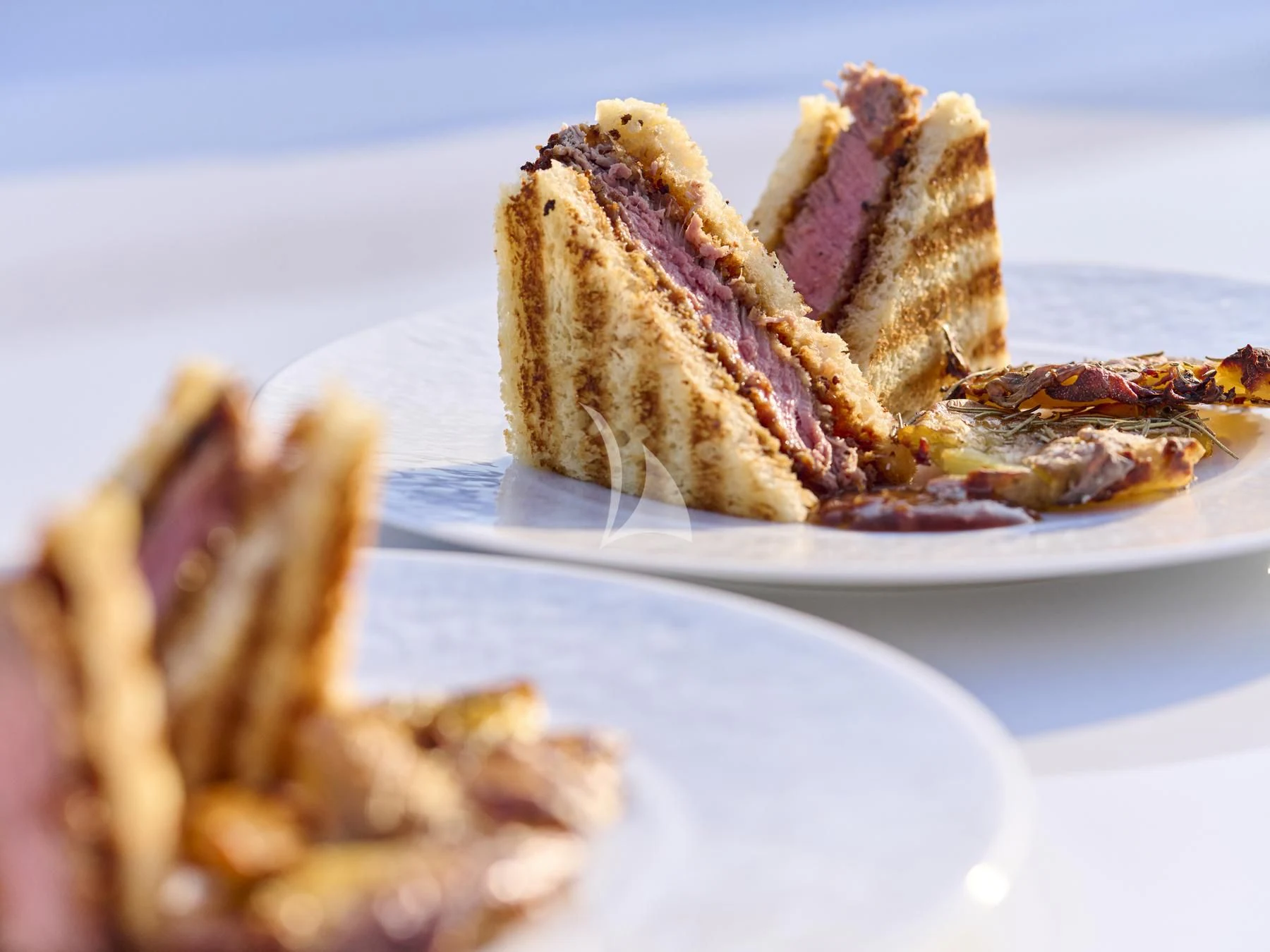 a plate of food aboard HAKUNA MATATA Yacht for Charter