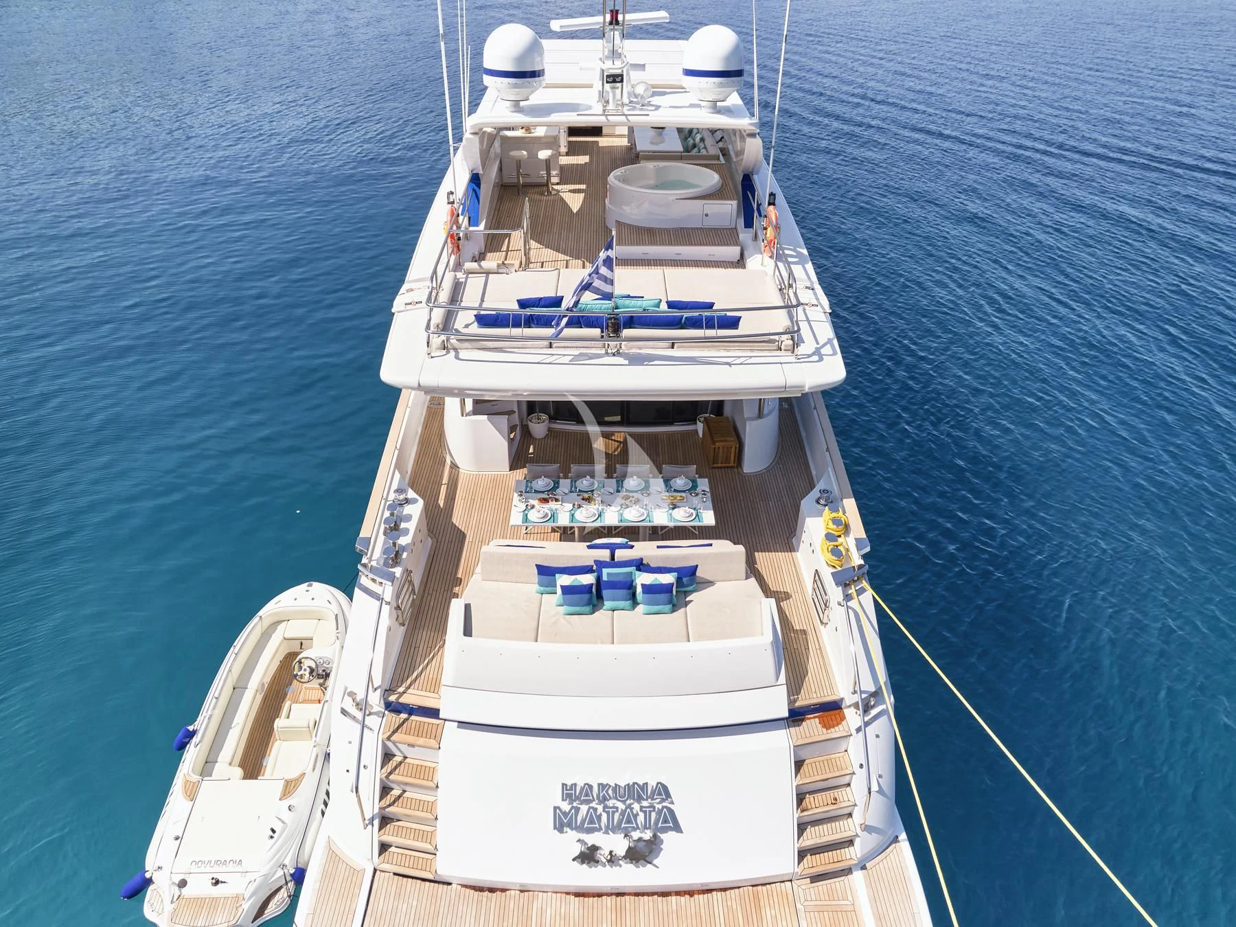 a boat on the water aboard HAKUNA MATATA Yacht for Charter
