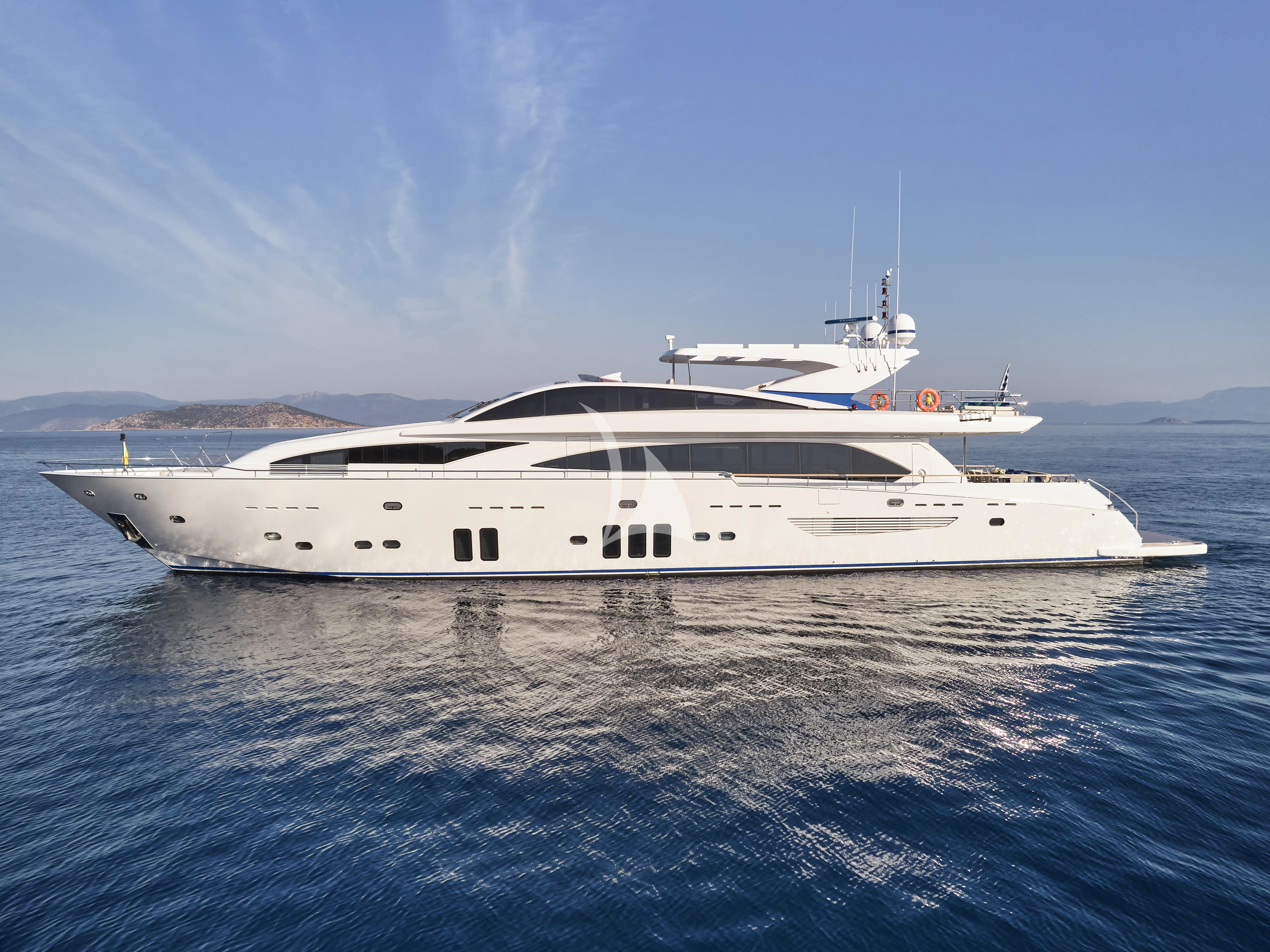 a white yacht on the water aboard HAKUNA MATATA Yacht for Charter