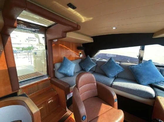 a cabin with a view of the mountains aboard SOFIA Yacht for Sale