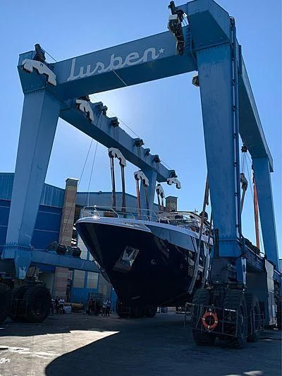 a large blue machine aboard ANGIOLA Yacht for Sale