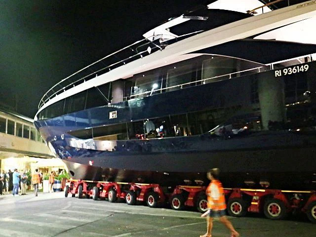 a large building with a large glass roof aboard ANGIOLA Yacht for Sale