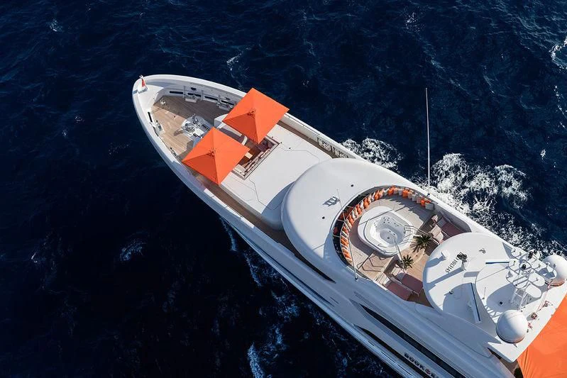 a space shuttle in outer space aboard ARTISA Yacht for Sale