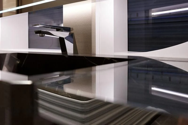 a model airplane on a shelf aboard ARTISA Yacht for Sale