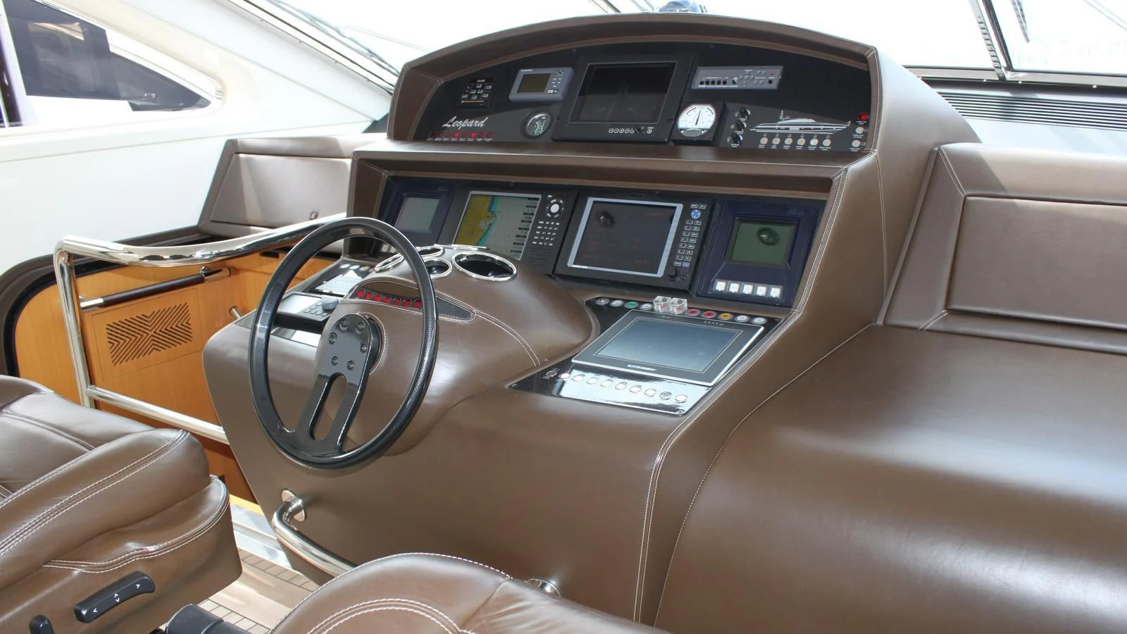 the inside of a car aboard MAZAG Yacht for Sale