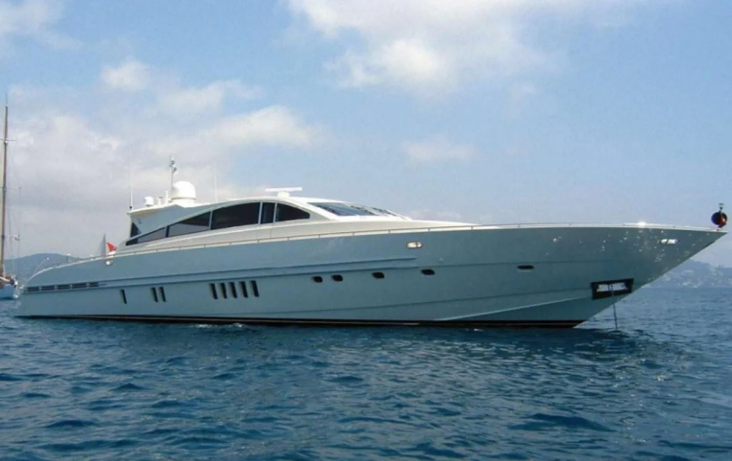a white yacht in the water aboard MAZAG Yacht for Sale