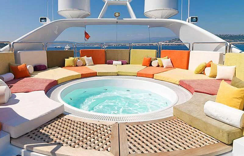 a swimming pool on a boat aboard PROMETHEUS I Yacht for Charter