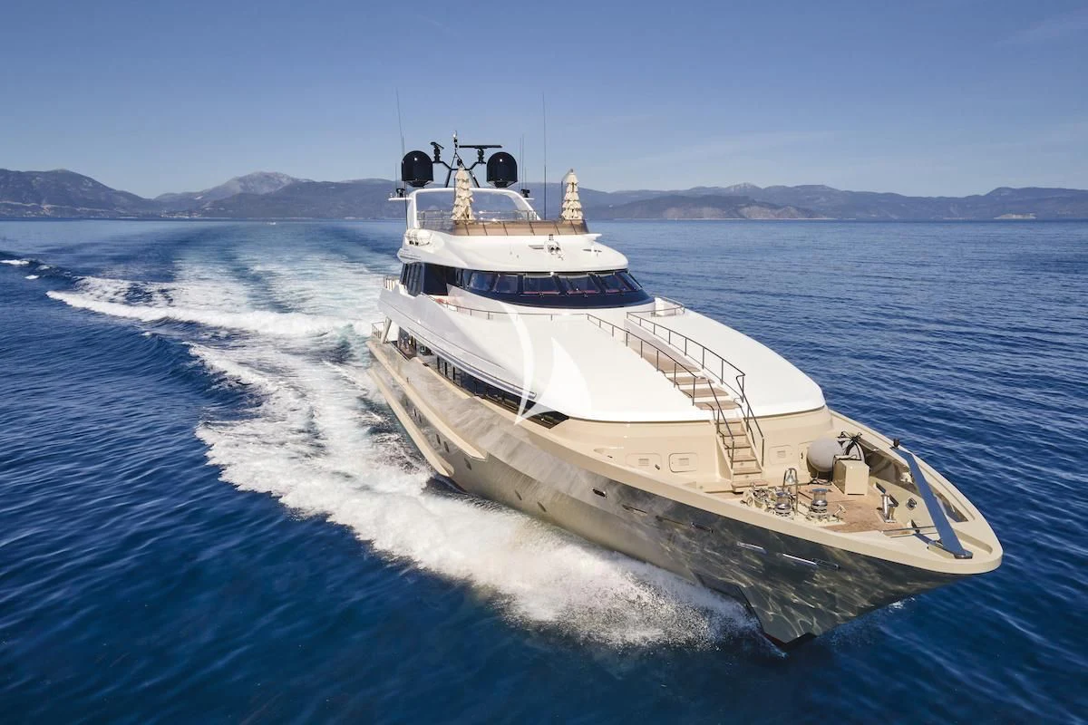 a boat on the water aboard PROMETHEUS I Yacht for Charter