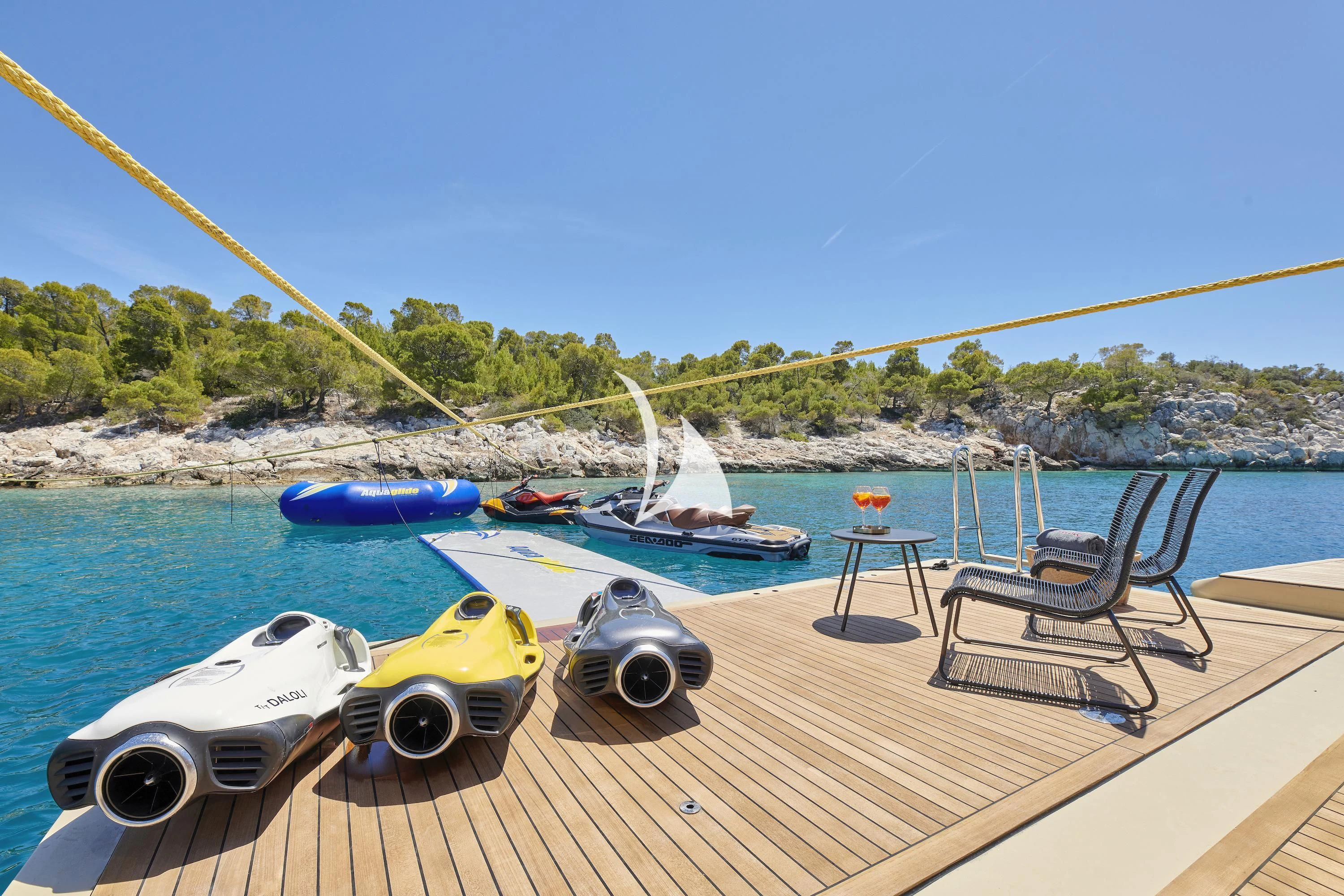 a boat on the water aboard PROMETHEUS I Yacht for Charter