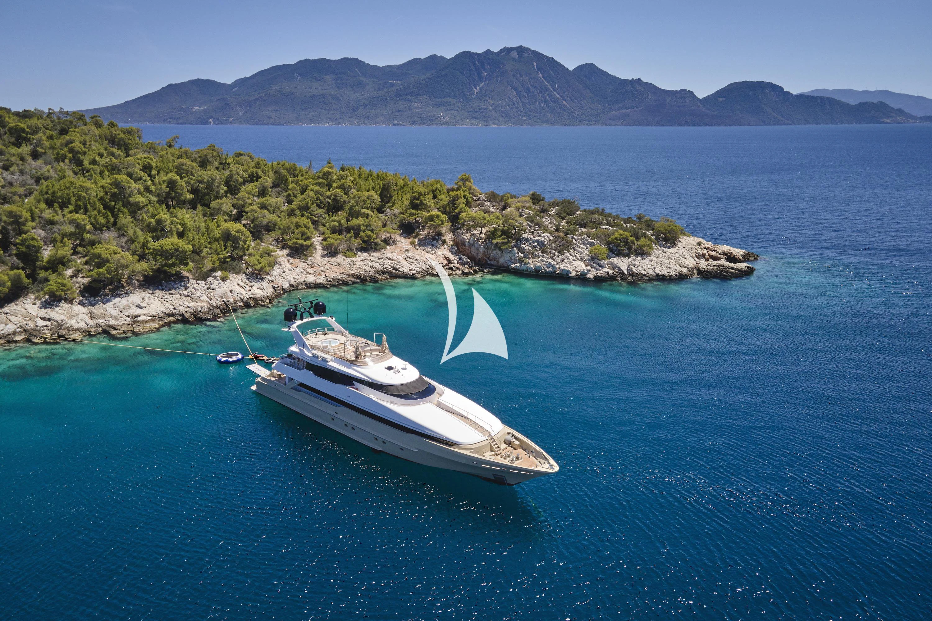 a boat on the water aboard PROMETHEUS I Yacht for Charter