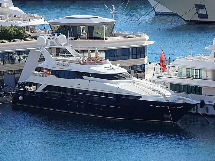 a large white yacht aboard PROMETHEUS I Yacht for Charter