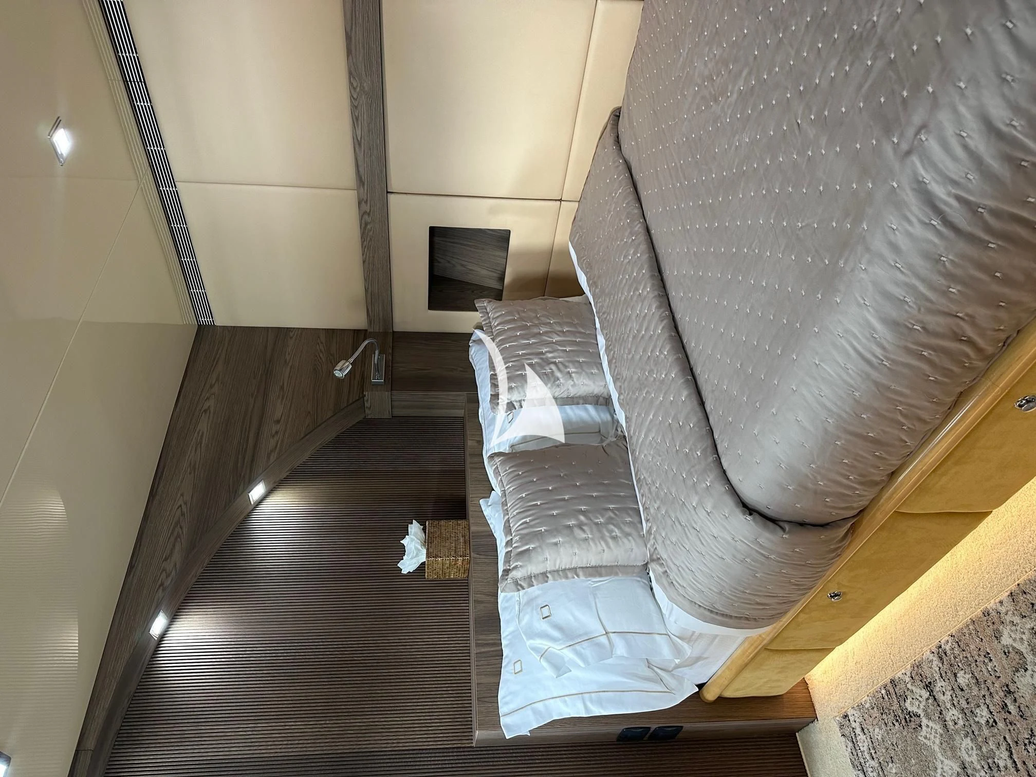 a large metal object on a wooden surface aboard PROMETHEUS I Yacht for Charter