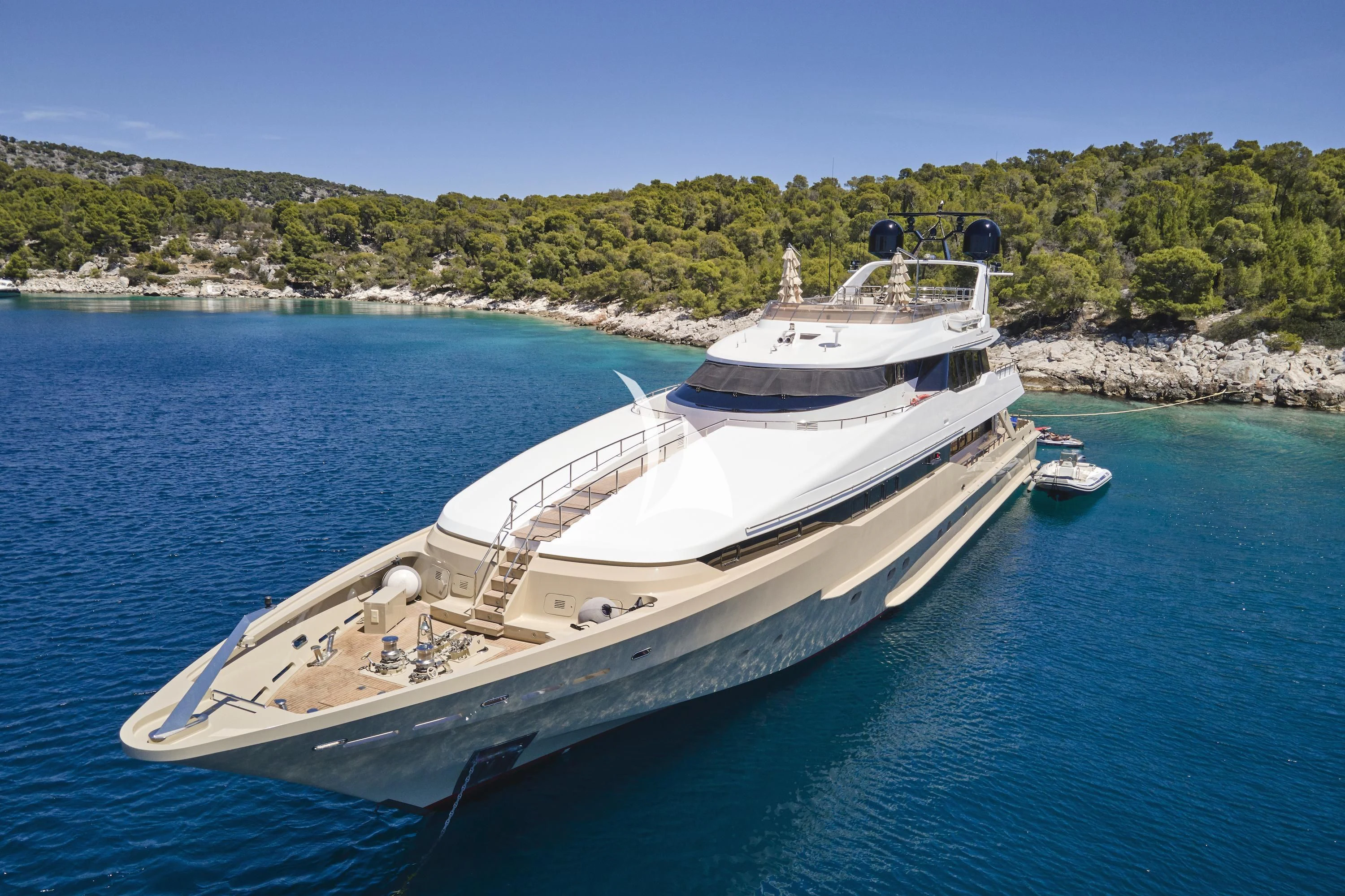 a boat in the water aboard PROMETHEUS I Yacht for Charter