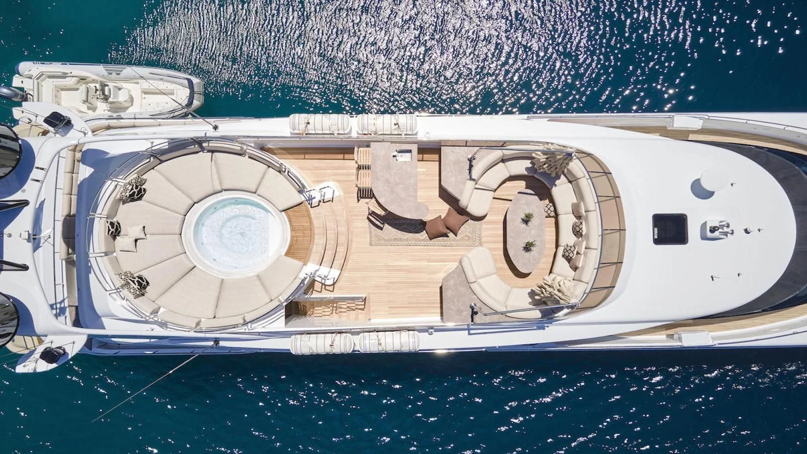 a space ship in the water aboard PROMETHEUS I Yacht for Charter