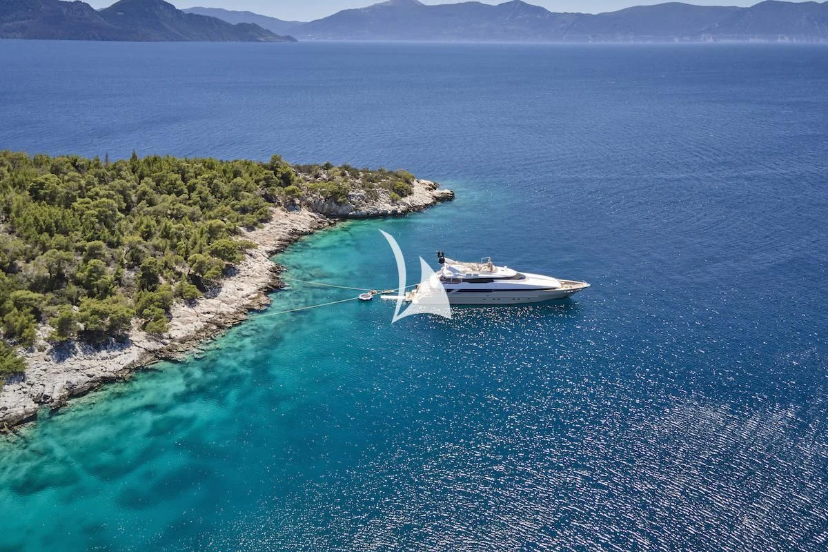 a boat sailing on the sea aboard PROMETHEUS I Yacht for Charter