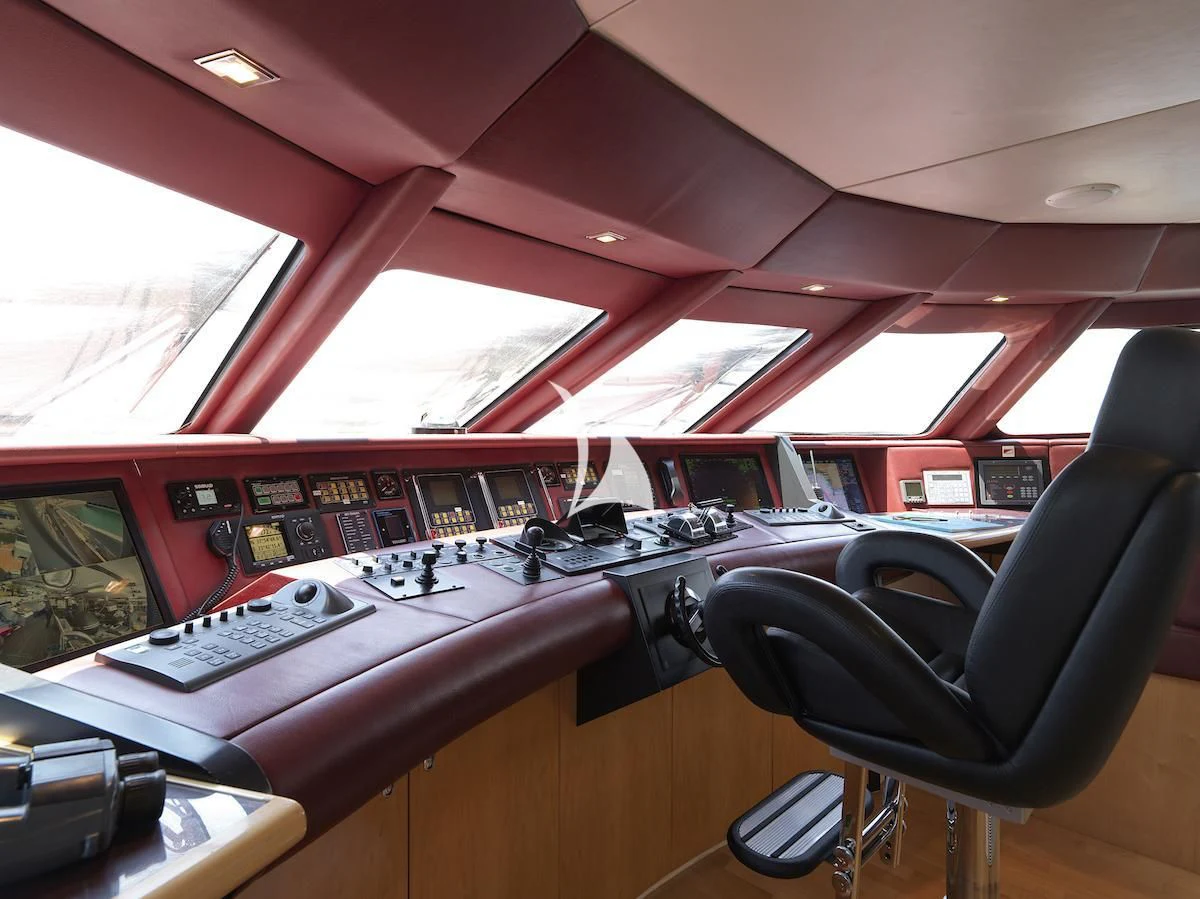 the inside of a vehicle aboard PROMETHEUS I Yacht for Charter