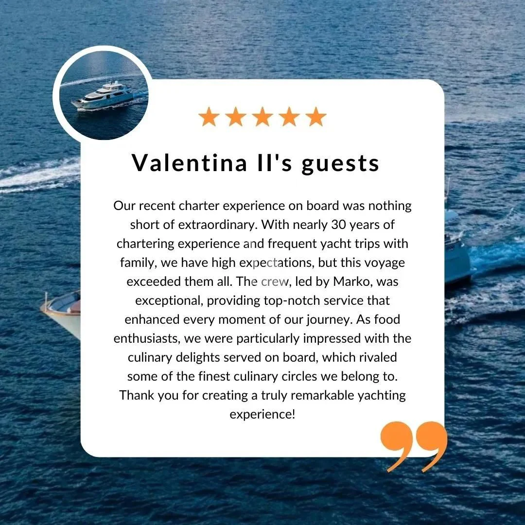 text aboard VALENTINA II Yacht for Sale