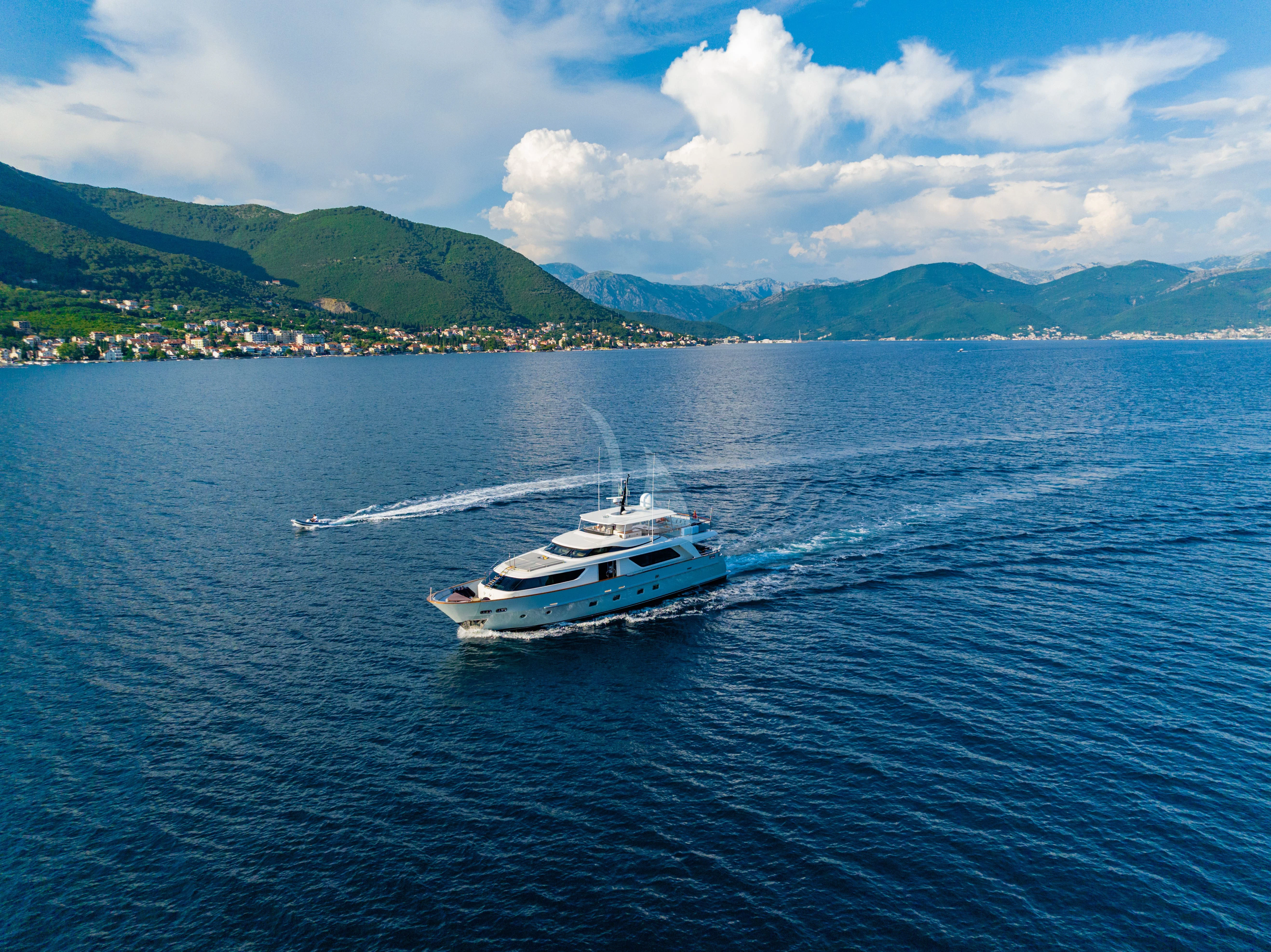 a boat on the water aboard VALENTINA II Yacht for Sale