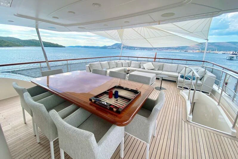a boat on the water aboard VALENTINA II Yacht for Sale