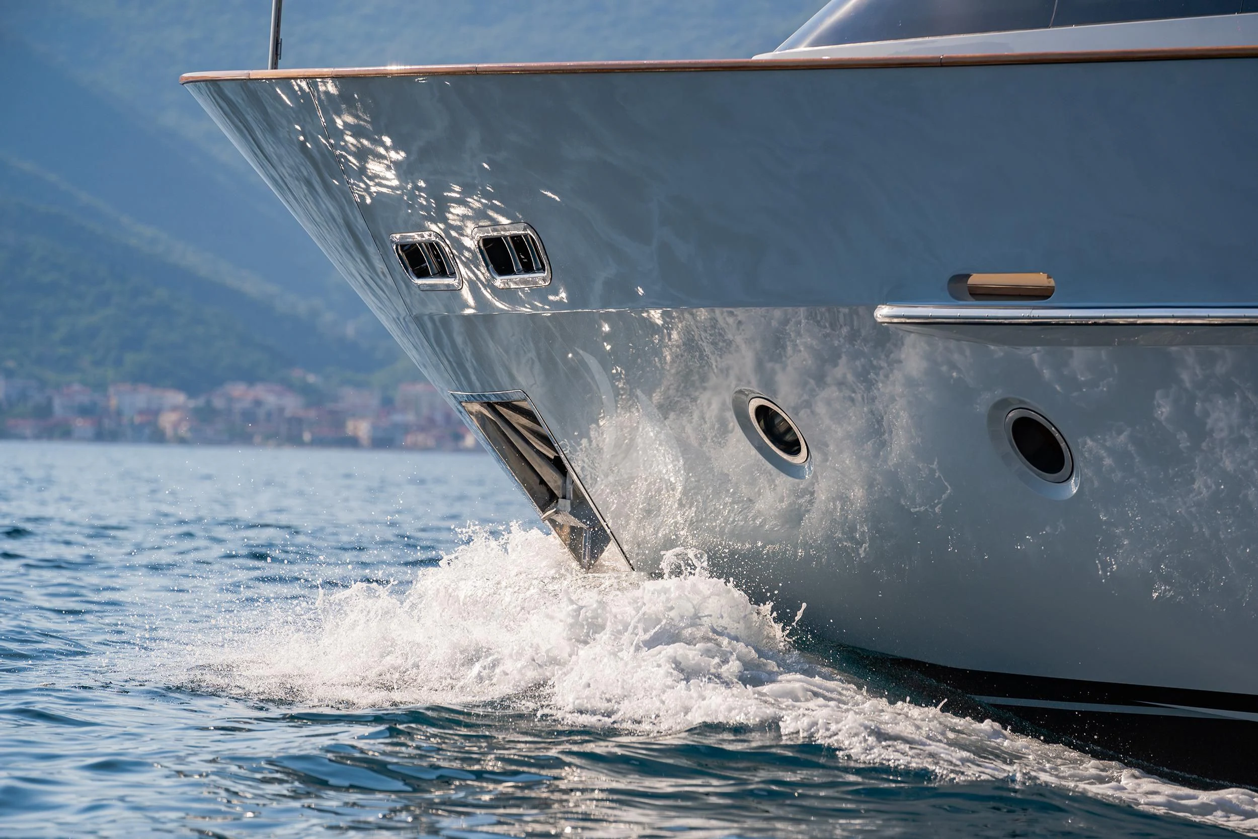 a large ship in the water aboard VALENTINA II Yacht for Sale