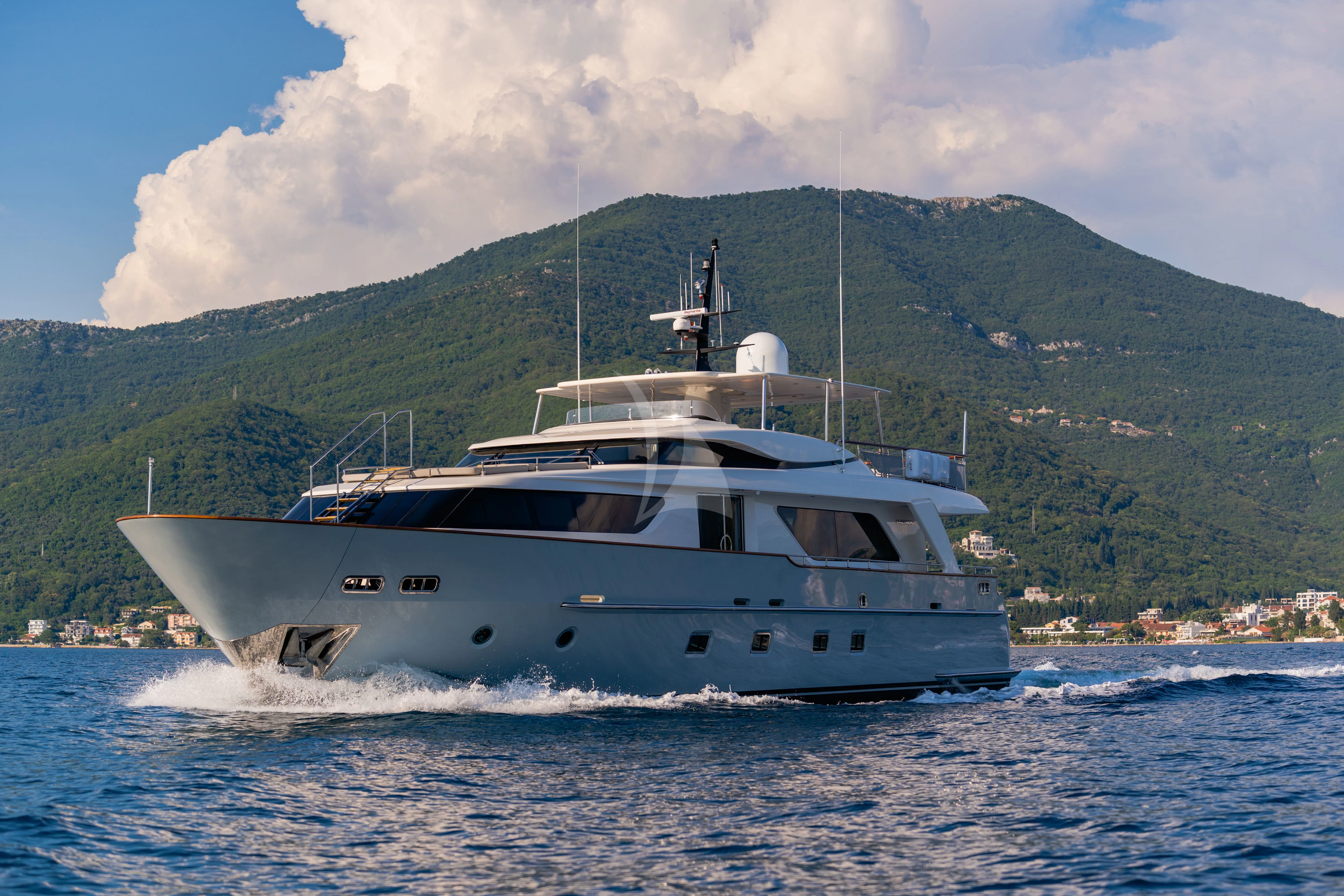 a boat on the water aboard VALENTINA II Yacht for Sale