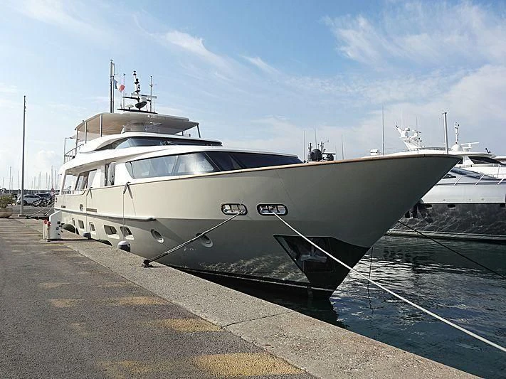a boat parked on the side of the road aboard VALENTINA II Yacht for Sale
