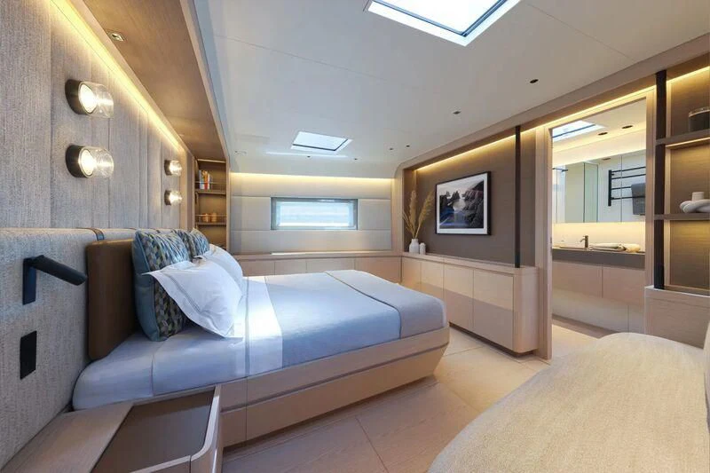 a couch in a room aboard LIBERTY SQUARED Yacht for Sale