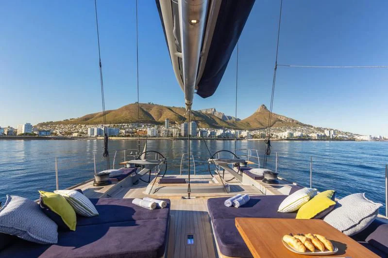 a boat on the water aboard LIBERTY SQUARED Yacht for Sale
