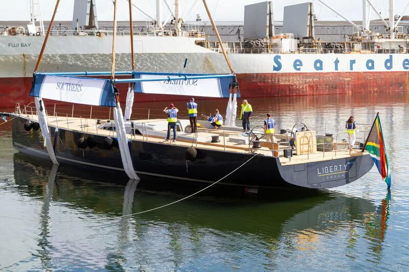 a boat with people on it aboard LIBERTY SQUARED Yacht for Sale