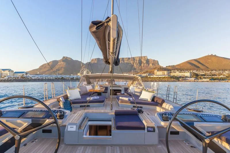 a boat on the water aboard LIBERTY SQUARED Yacht for Sale