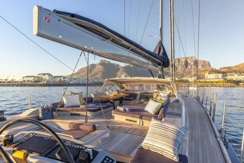 a boat on the water aboard LIBERTY SQUARED Yacht for Sale