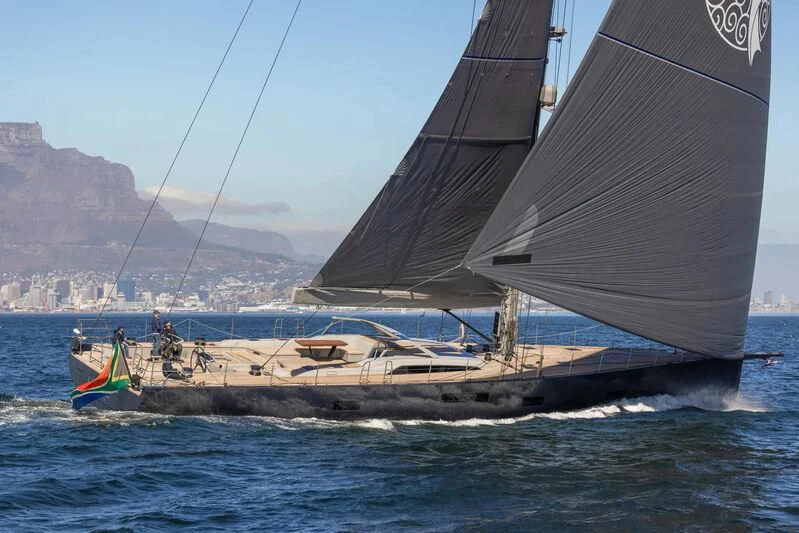 a sailboat on the water aboard LIBERTY SQUARED Yacht for Sale