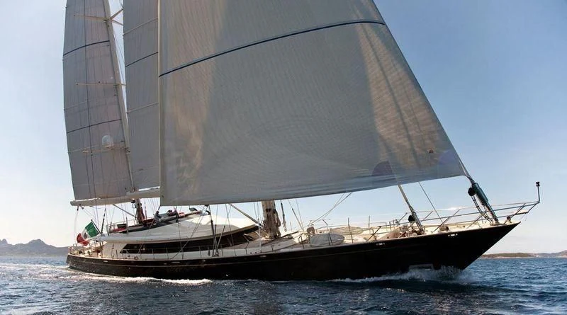 a large sailboat on the water aboard VICTORIA A Yacht for Charter