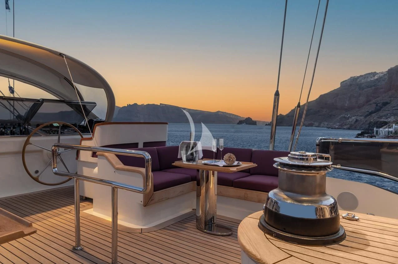 a boat on the water aboard VICTORIA A Yacht for Charter