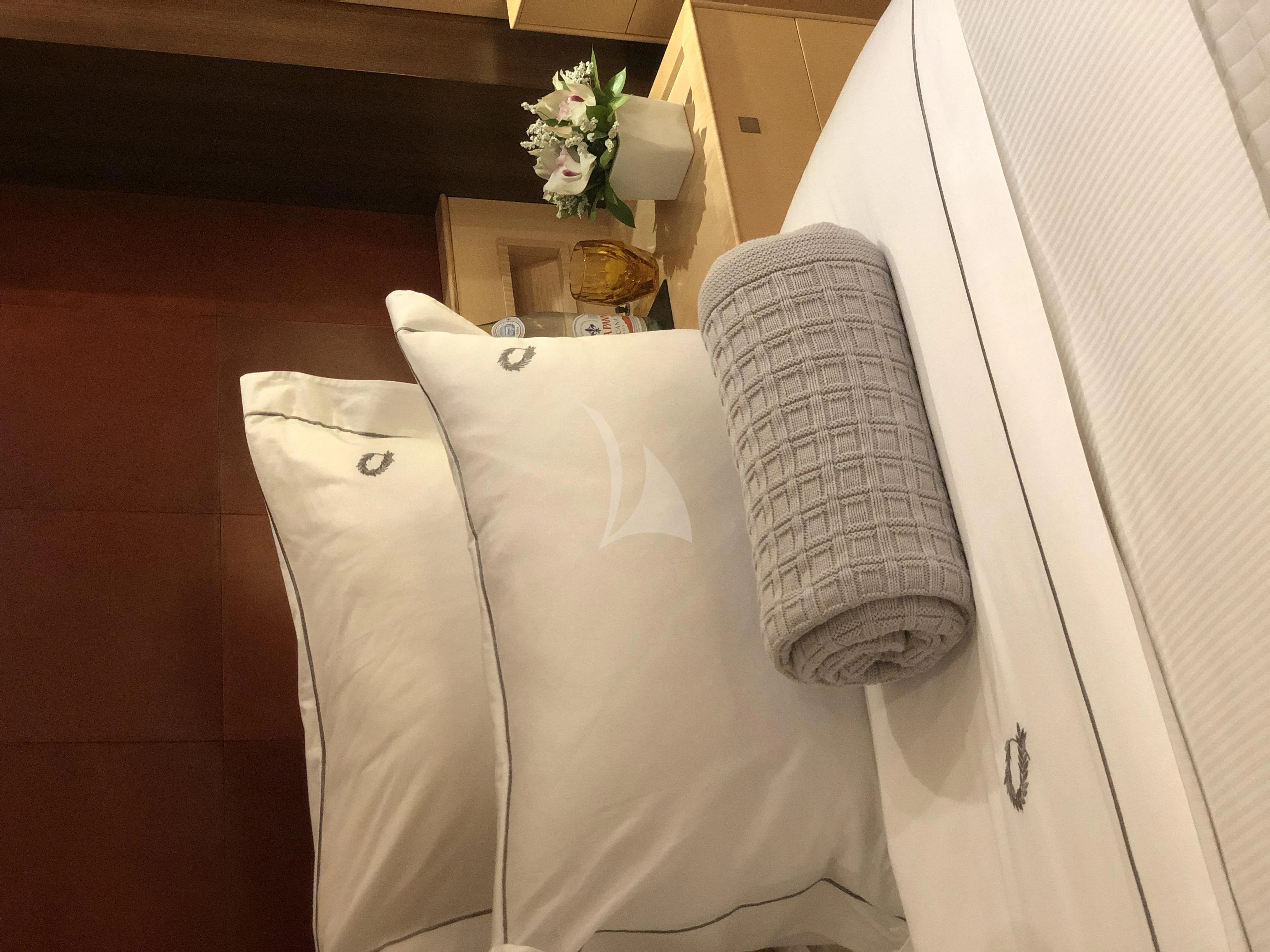 towels on a rack aboard VICTORIA A Yacht for Charter