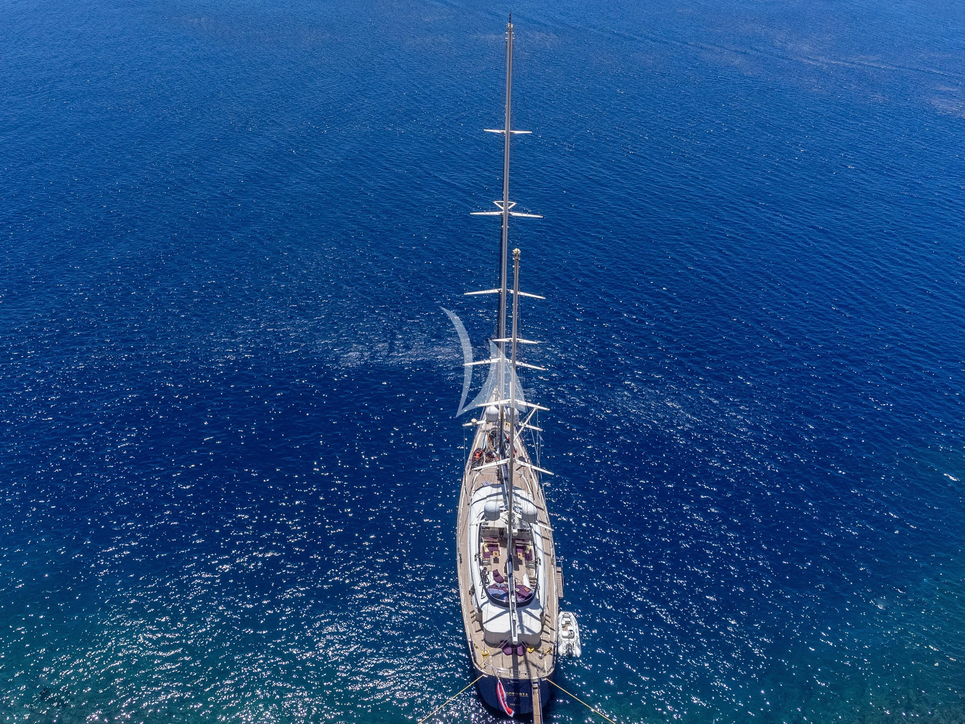 a boat sailing on the water aboard VICTORIA A Yacht for Charter