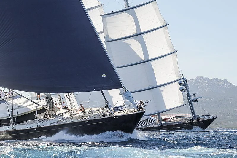 a boat sailing on the sea aboard VICTORIA A Yacht for Charter