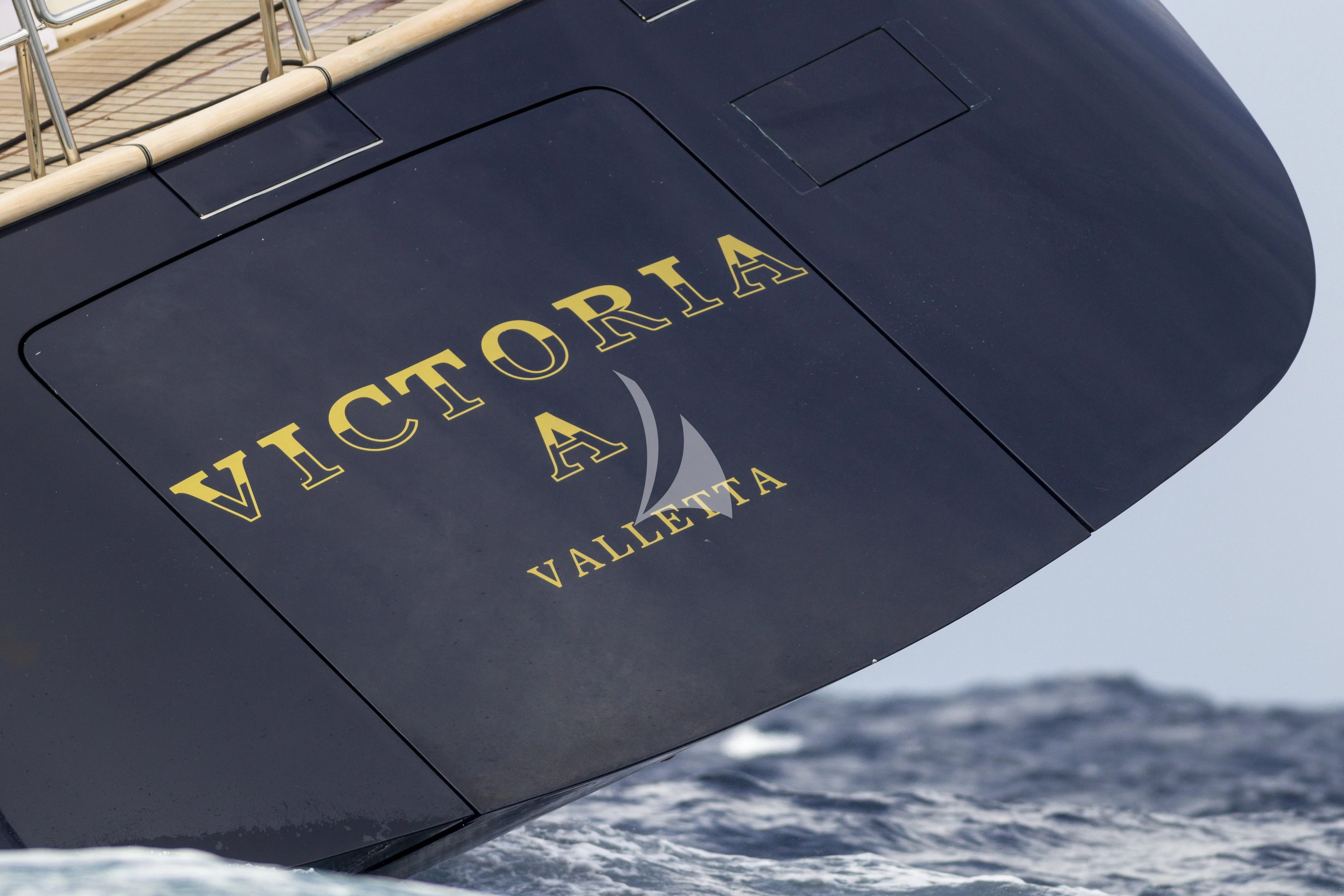 a flag on a boat aboard VICTORIA A Yacht for Charter