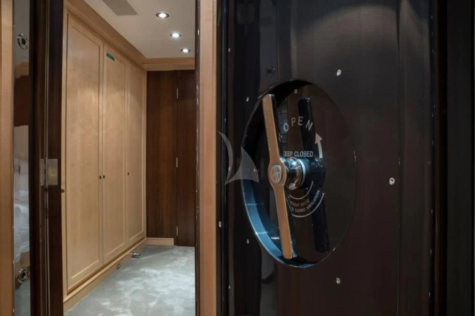 a large black and silver machine aboard VICTORIA A Yacht for Charter