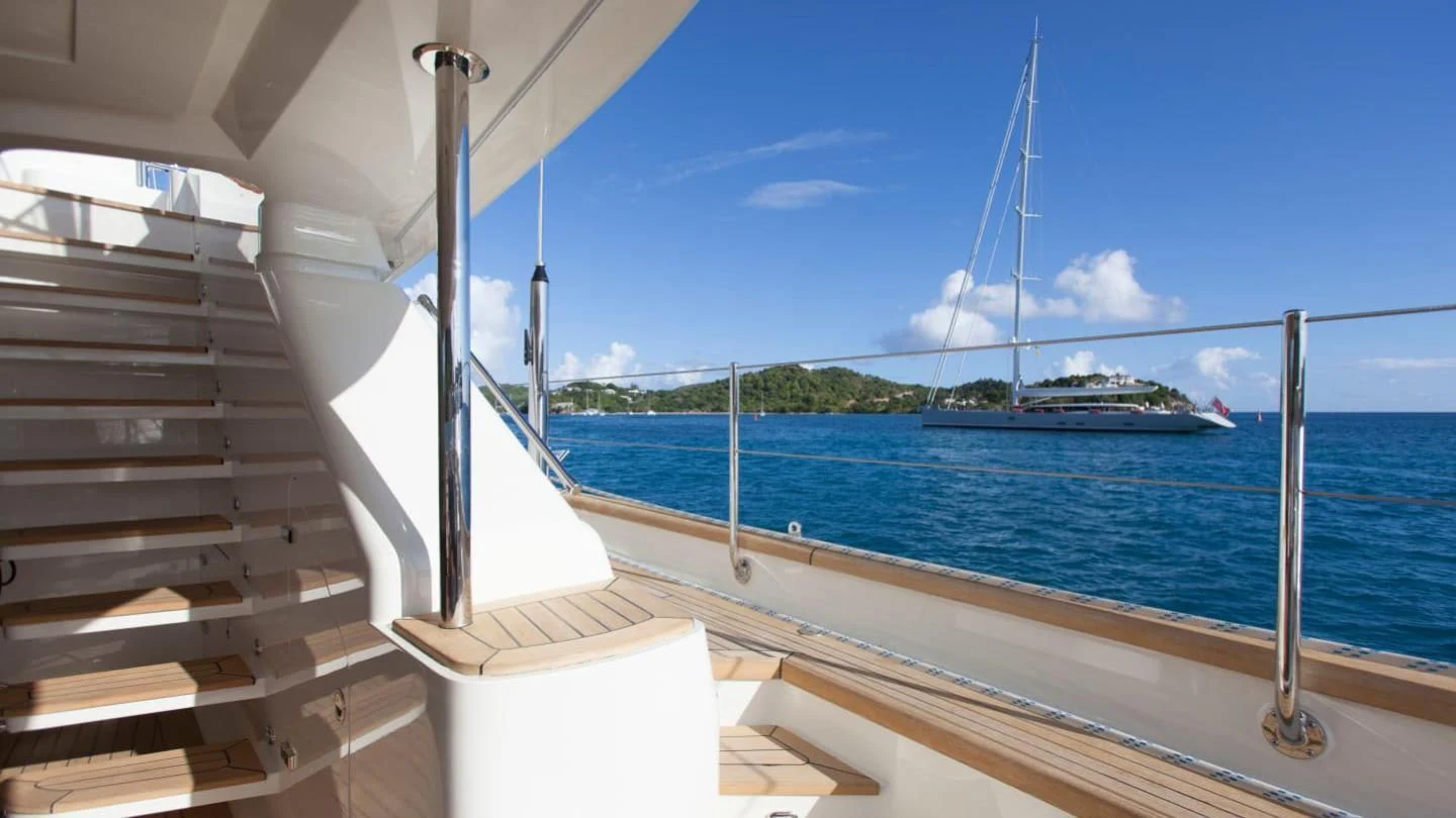 a boat on the water aboard VICTORIA A Yacht for Charter