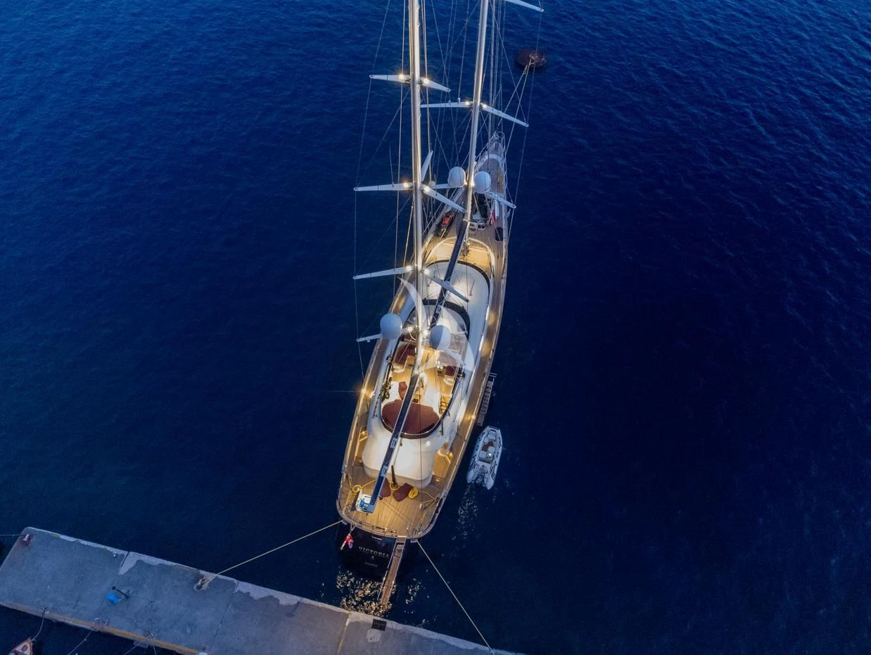 a boat in the water aboard VICTORIA A Yacht for Charter