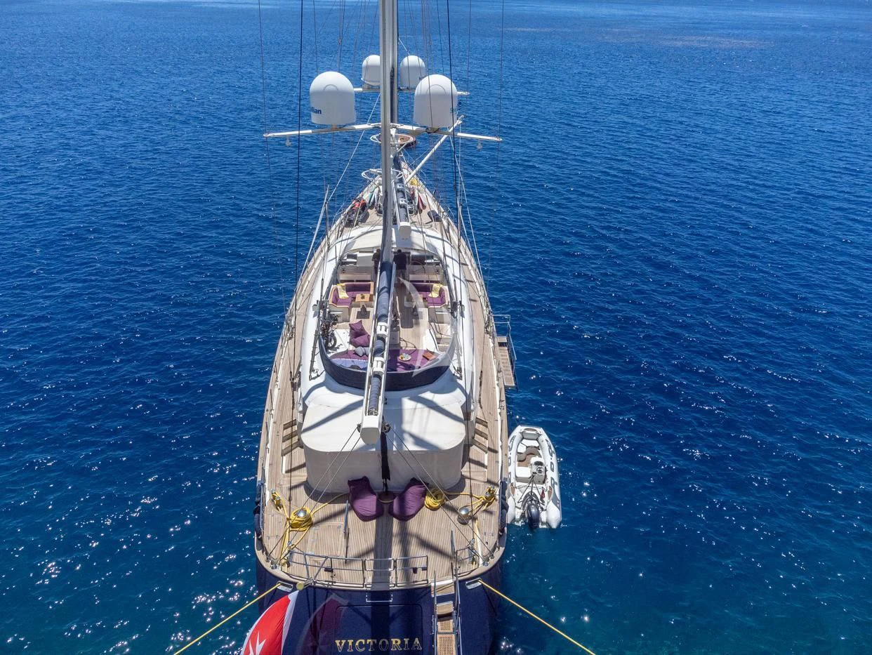 a boat in the water aboard VICTORIA A Yacht for Charter