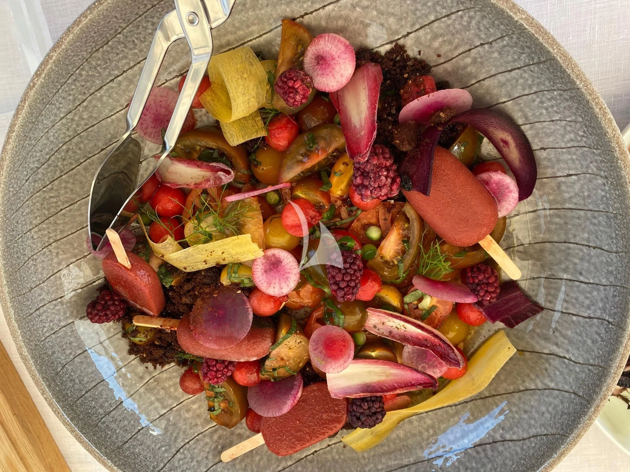 a bowl of food aboard VICTORIA A Yacht for Charter