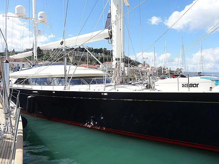 a large boat docked aboard VICTORIA A Yacht for Charter