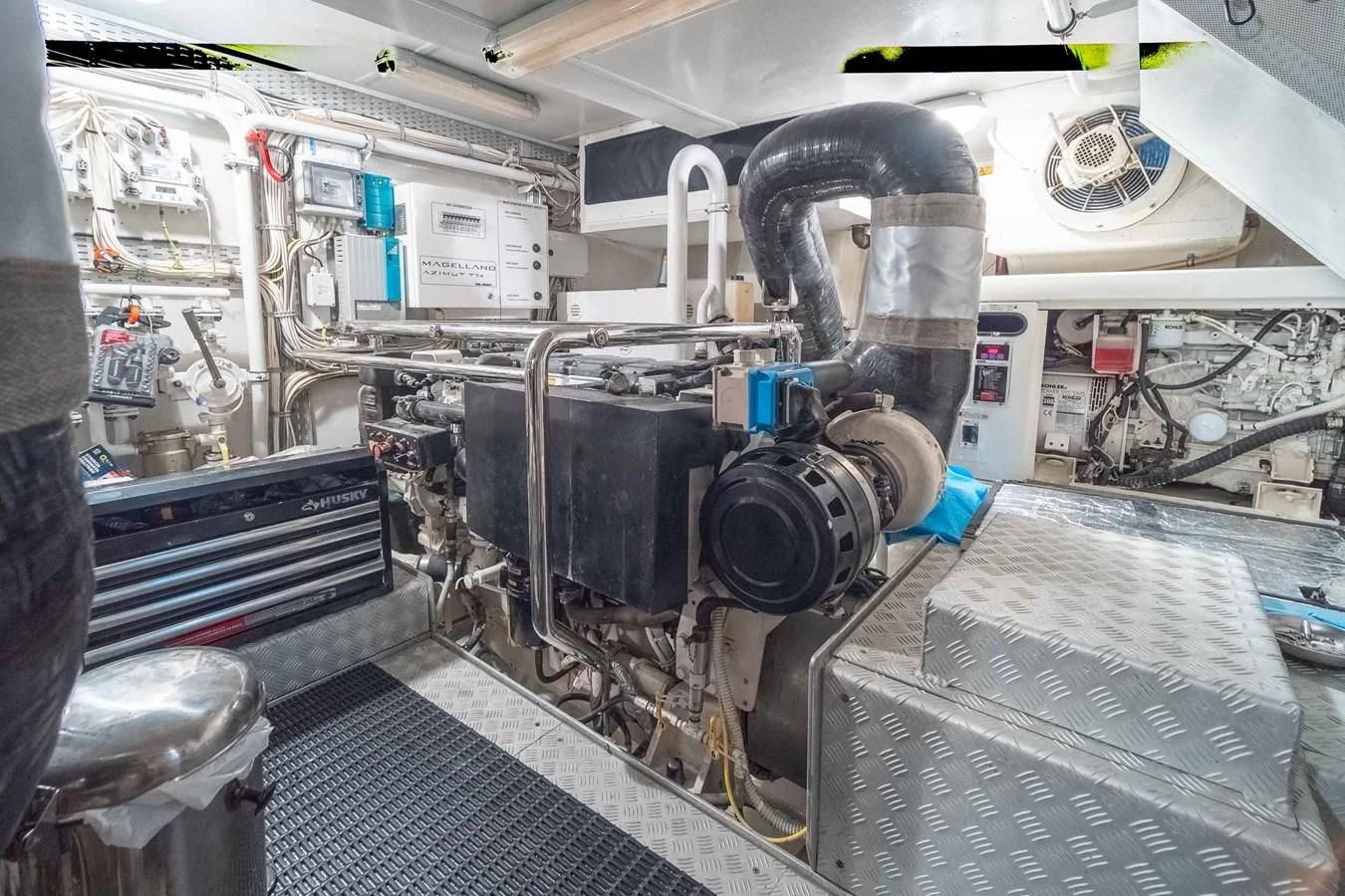 a machine in a factory aboard CHARISMA II Yacht for Sale