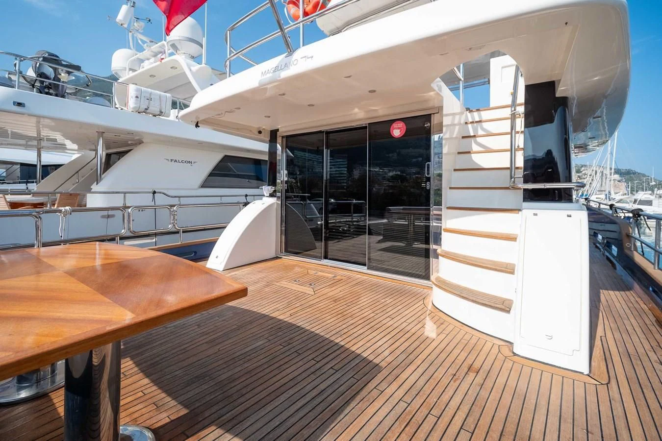 a boat on a deck aboard CHARISMA II Yacht for Sale