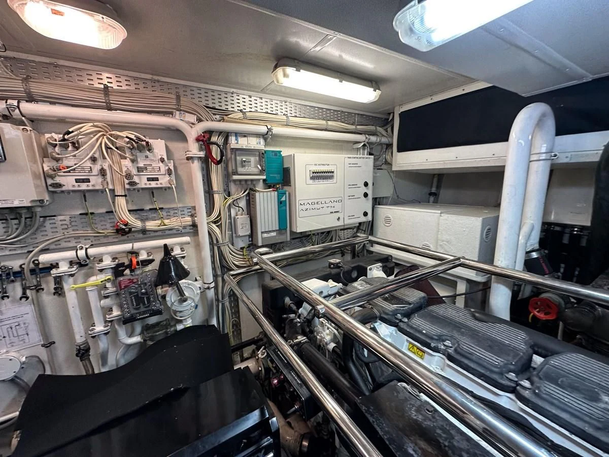a large room with machinery aboard CHARISMA II Yacht for Sale