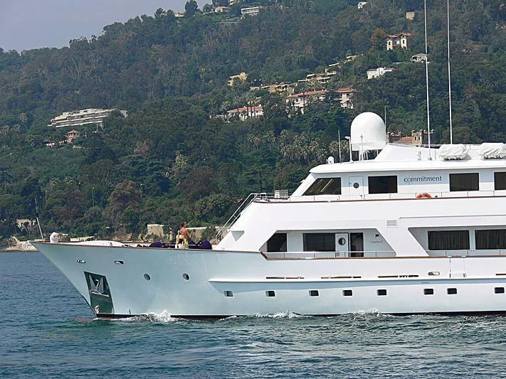 a boat in the water aboard COMMITMENT Yacht for Sale