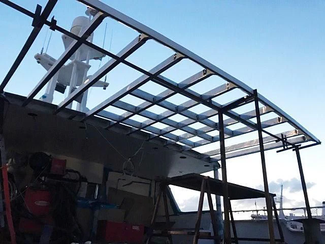 a large metal structure aboard COMMITMENT Yacht for Sale